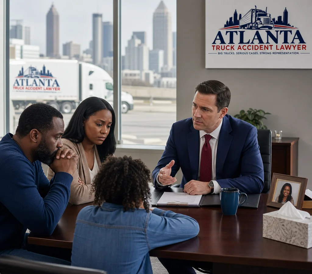 Attorney meeting privately with a grieving family during a wrongful death consultation