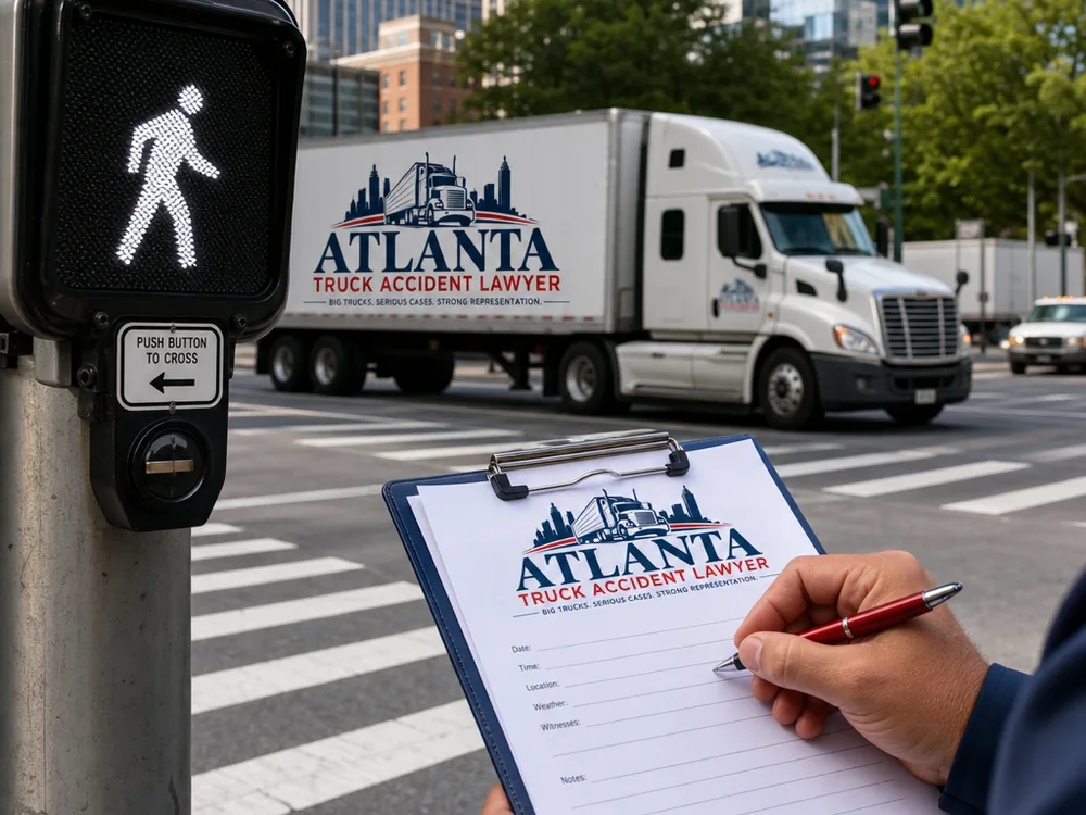 Pedestrian signal and crosswalk lines with a case file suggesting evidence gathering