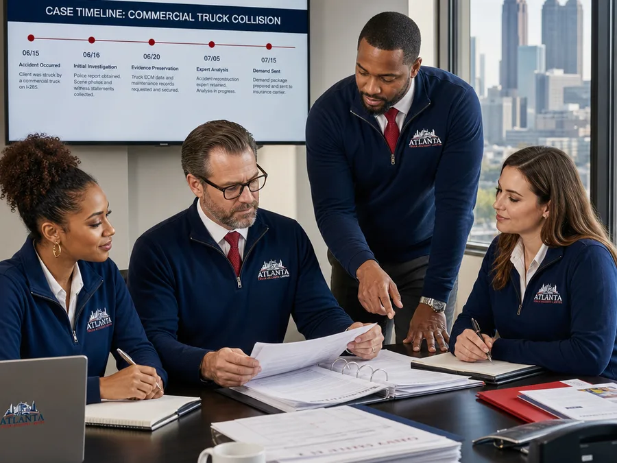 Legal team meeting in a professional office